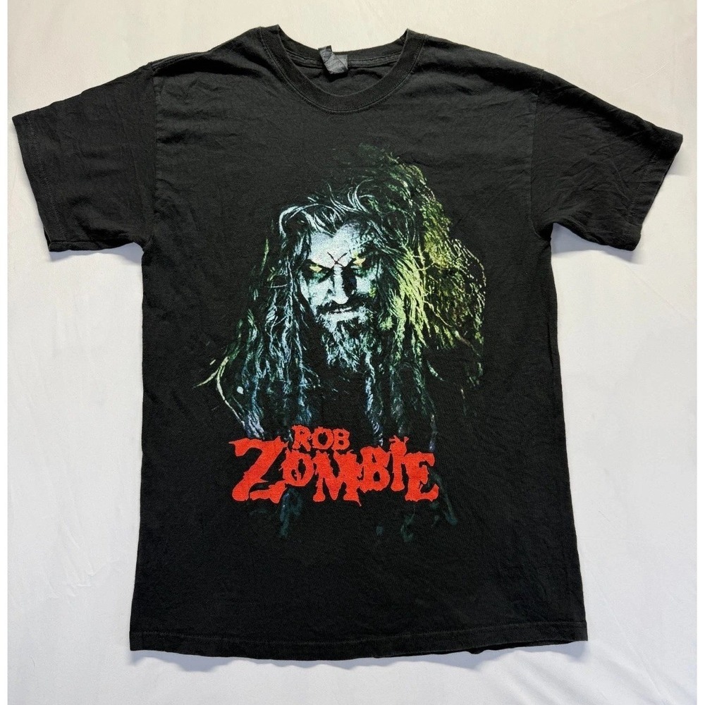 M&O Gold T Shirt Men Medium Black Graphic Print Rob Zombie Hellbilly Deluxe Band